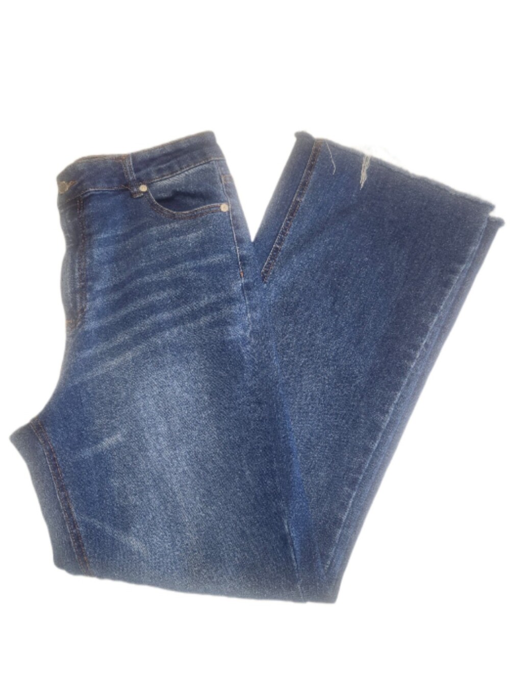 OAT New York Medium Blue Wash Wide Leg High Rise Denim Jeans, 10/30